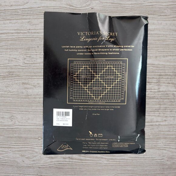 NWT Victorias Secret Sensual Shapers Sable Silky Sheer Control Pantyhose L - Picture 2 of 2